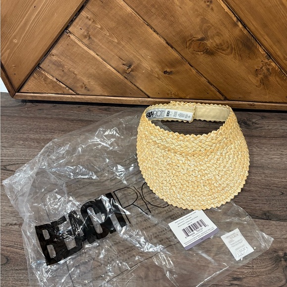 🆕Beach Riot Straw Visor | Wide Brim Adjustable Sun Hat - Picture 6 of 8